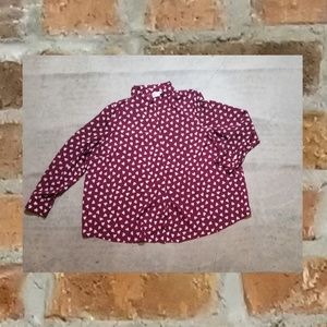 ASOS Curve Heart Print Button Up Shirt